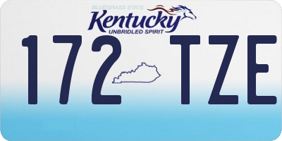 KY license plate 172TZE