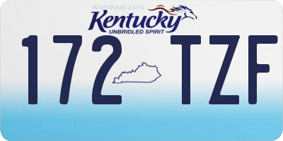 KY license plate 172TZF