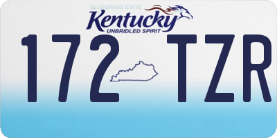 KY license plate 172TZR