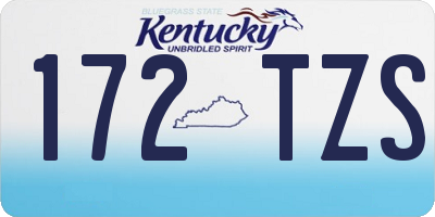 KY license plate 172TZS