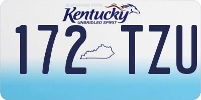 KY license plate 172TZU