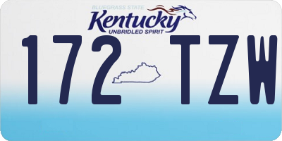 KY license plate 172TZW