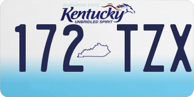 KY license plate 172TZX