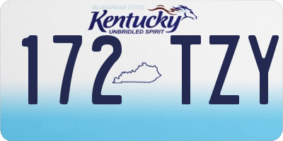 KY license plate 172TZY