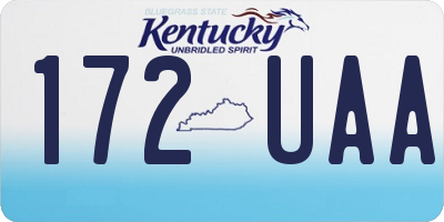 KY license plate 172UAA