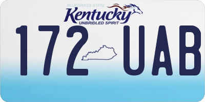 KY license plate 172UAB
