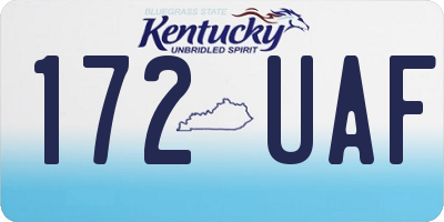KY license plate 172UAF
