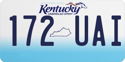 KY license plate 172UAI