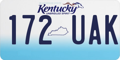 KY license plate 172UAK