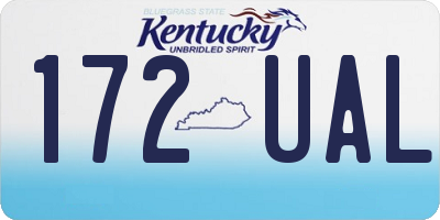 KY license plate 172UAL