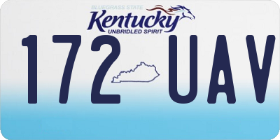 KY license plate 172UAV