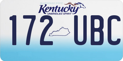KY license plate 172UBC