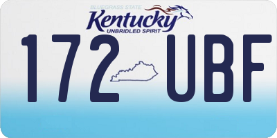 KY license plate 172UBF