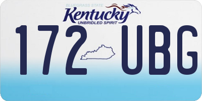 KY license plate 172UBG