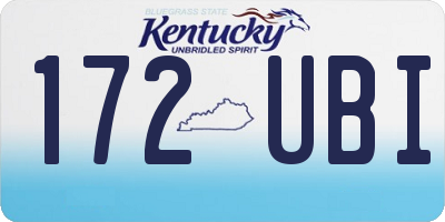 KY license plate 172UBI