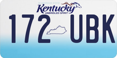 KY license plate 172UBK