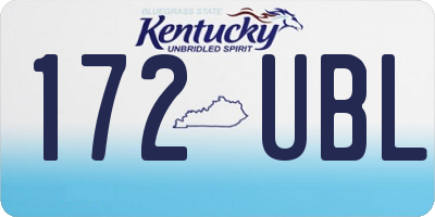 KY license plate 172UBL
