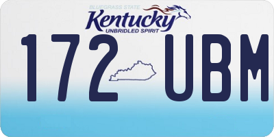 KY license plate 172UBM