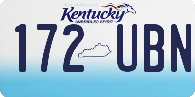 KY license plate 172UBN