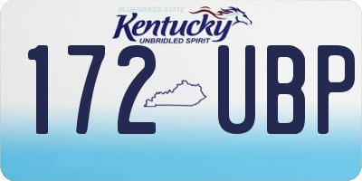 KY license plate 172UBP