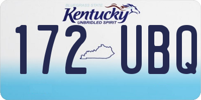 KY license plate 172UBQ