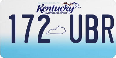KY license plate 172UBR