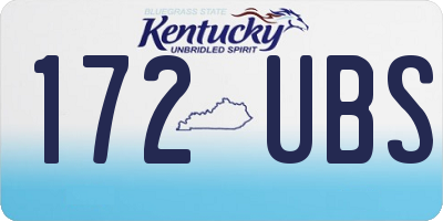 KY license plate 172UBS