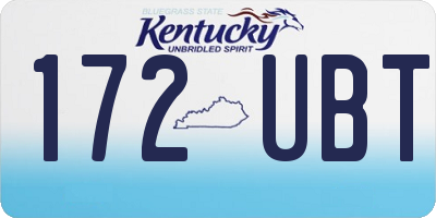 KY license plate 172UBT