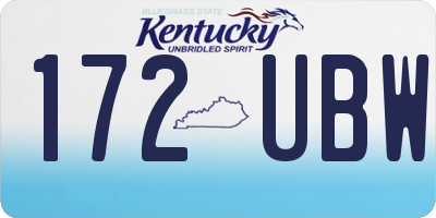 KY license plate 172UBW