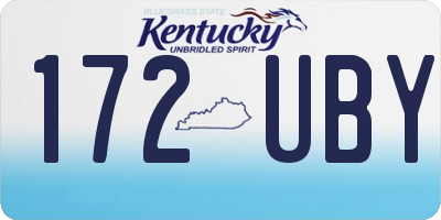 KY license plate 172UBY