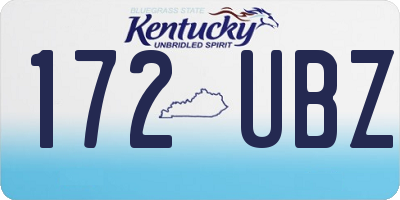 KY license plate 172UBZ