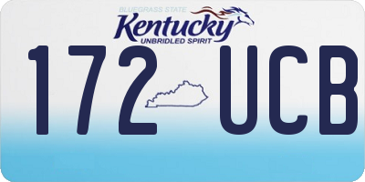 KY license plate 172UCB