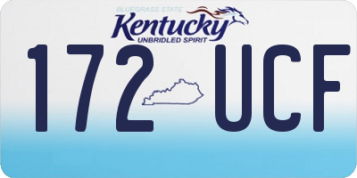 KY license plate 172UCF