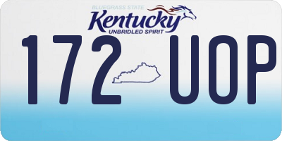KY license plate 172UOP