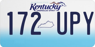 KY license plate 172UPY
