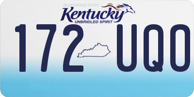 KY license plate 172UQO