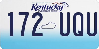 KY license plate 172UQU