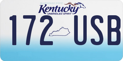 KY license plate 172USB