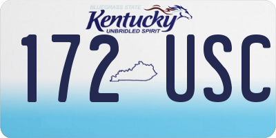 KY license plate 172USC
