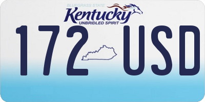 KY license plate 172USD