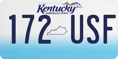 KY license plate 172USF