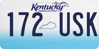 KY license plate 172USK