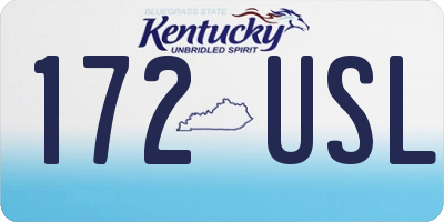 KY license plate 172USL