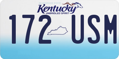 KY license plate 172USM