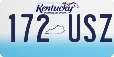 KY license plate 172USZ