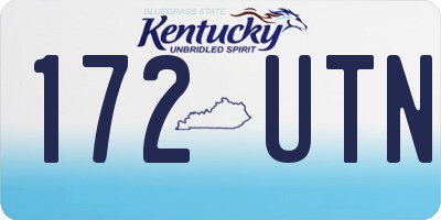 KY license plate 172UTN