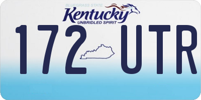 KY license plate 172UTR