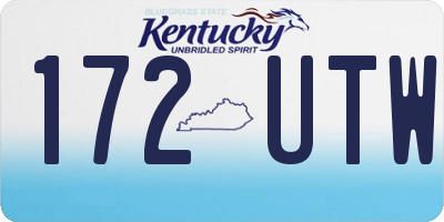 KY license plate 172UTW