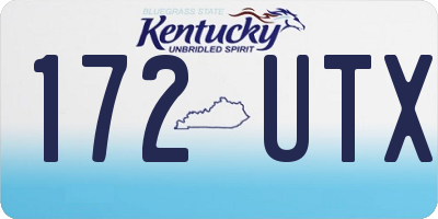 KY license plate 172UTX