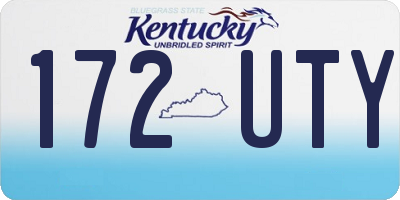 KY license plate 172UTY